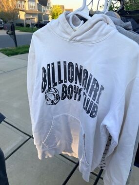Billionaire Boys Club White Hoodie with Black Logo